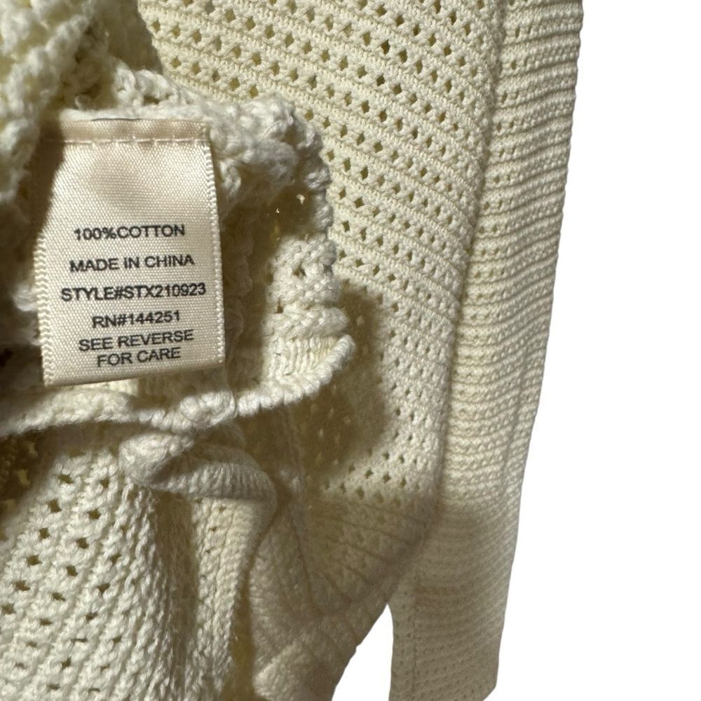 Revolve Joie Open Knit Stitch Crochet Cream White Cardigan - Picture 8 of 8